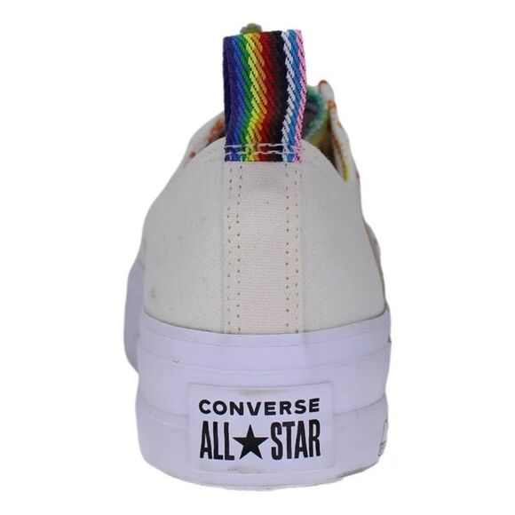 Converse Ctas Lift Ox Egret/University Red Platform Rainbow Pride - Picture 3 of 9